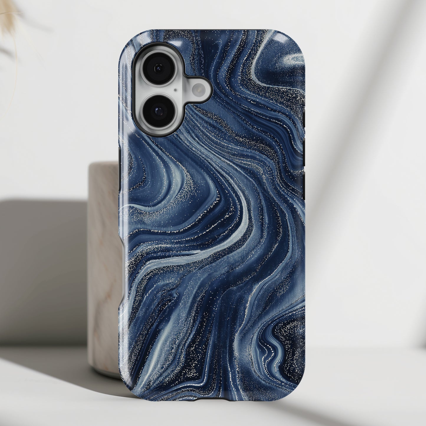 Galaxy Navy Marble Case for iPhone