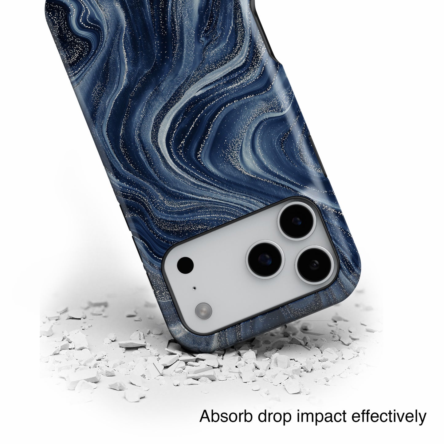 Galaxy Navy Marble Case for iPhone