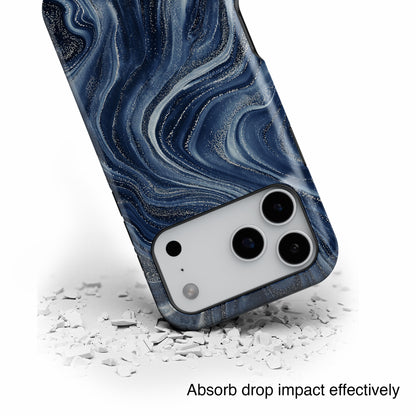 Galaxy Navy Marble Case for iPhone
