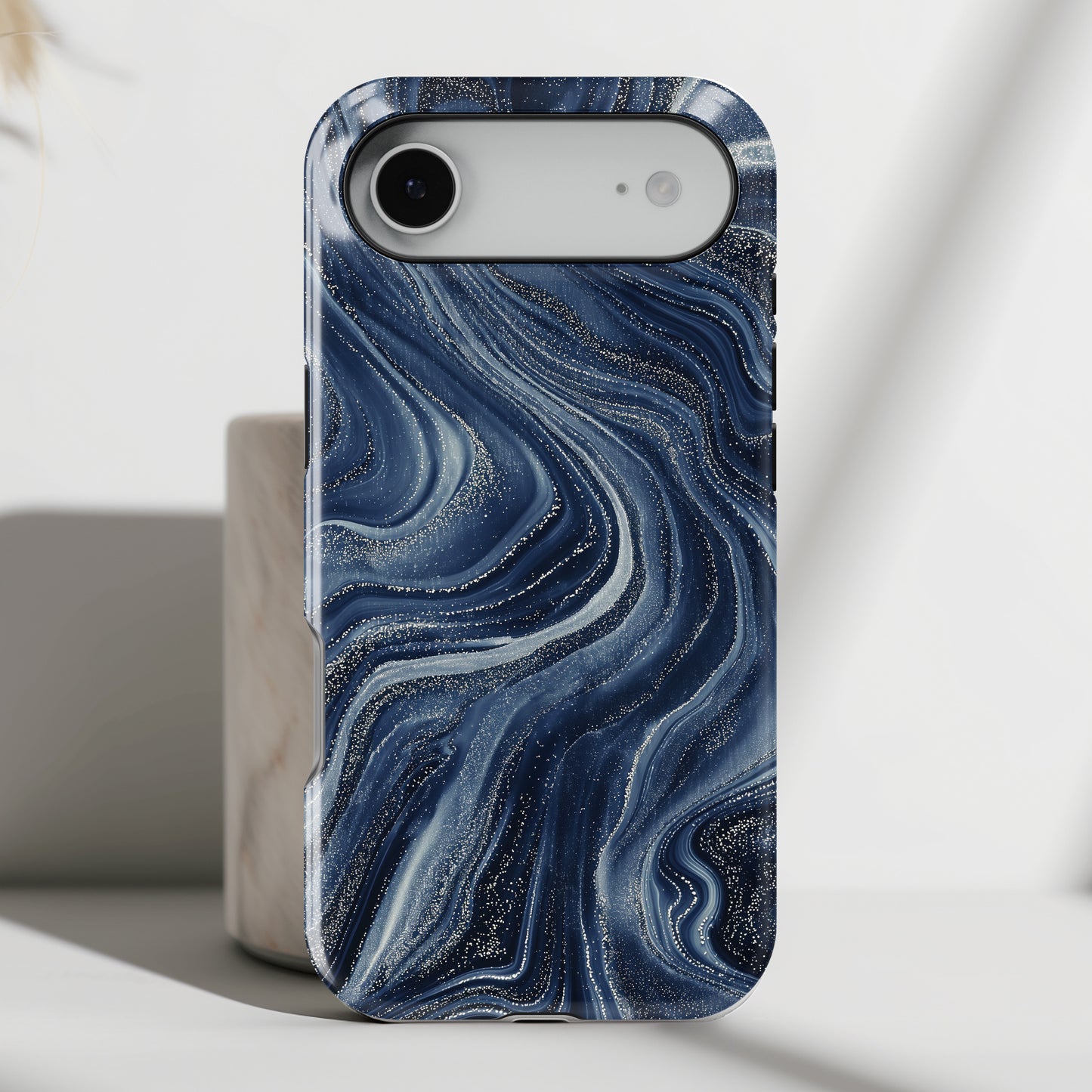Galaxy Navy Marble Case for iPhone