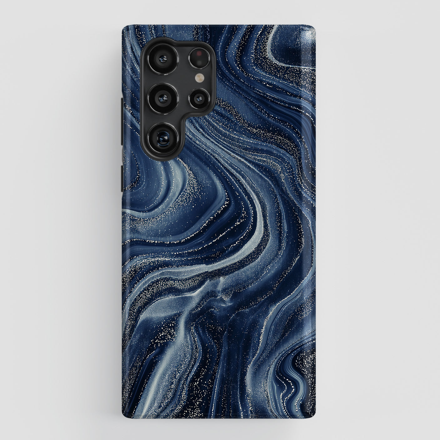 Navy Universe Marble Design Samsung Phone Case