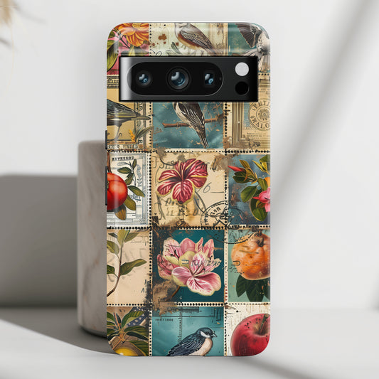 Old Vintage Stamps Collage Design Google Pixel Phone Case