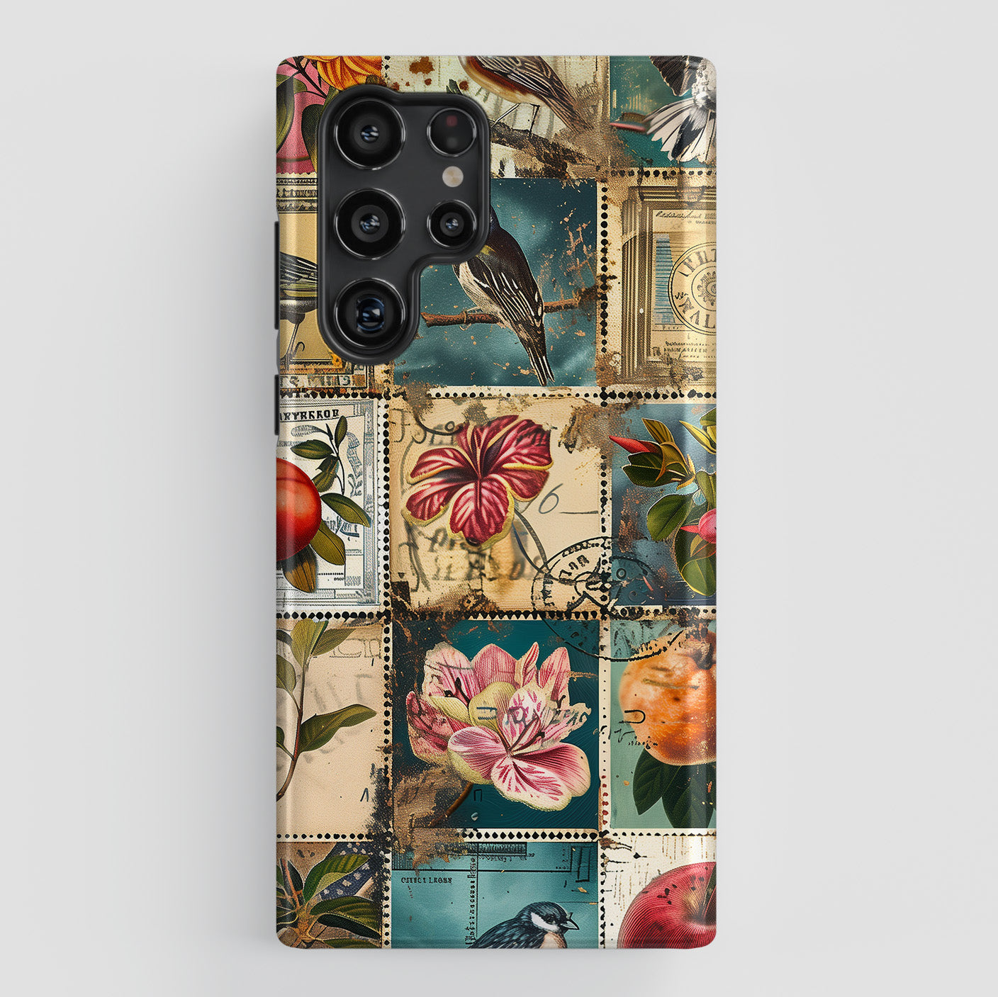 Old Vintage Stamps Collage Design Case for Galaxy S series Phones