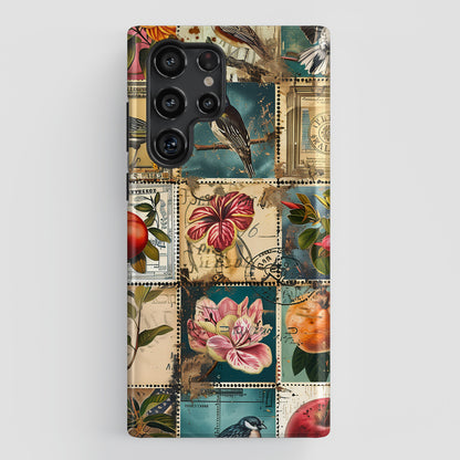 Old Vintage Stamps Collage Design Case for Galaxy S series Phones