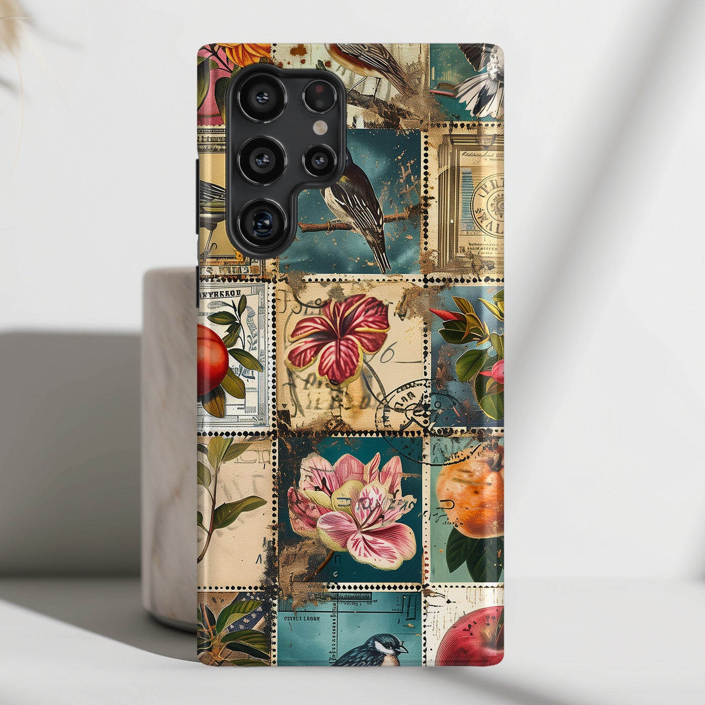 Old Vintage Stamps Collage Design Case for Galaxy S series Phones