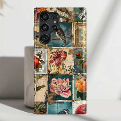 Old Vintage Stamps Collage Design Case for Galaxy S series Phones