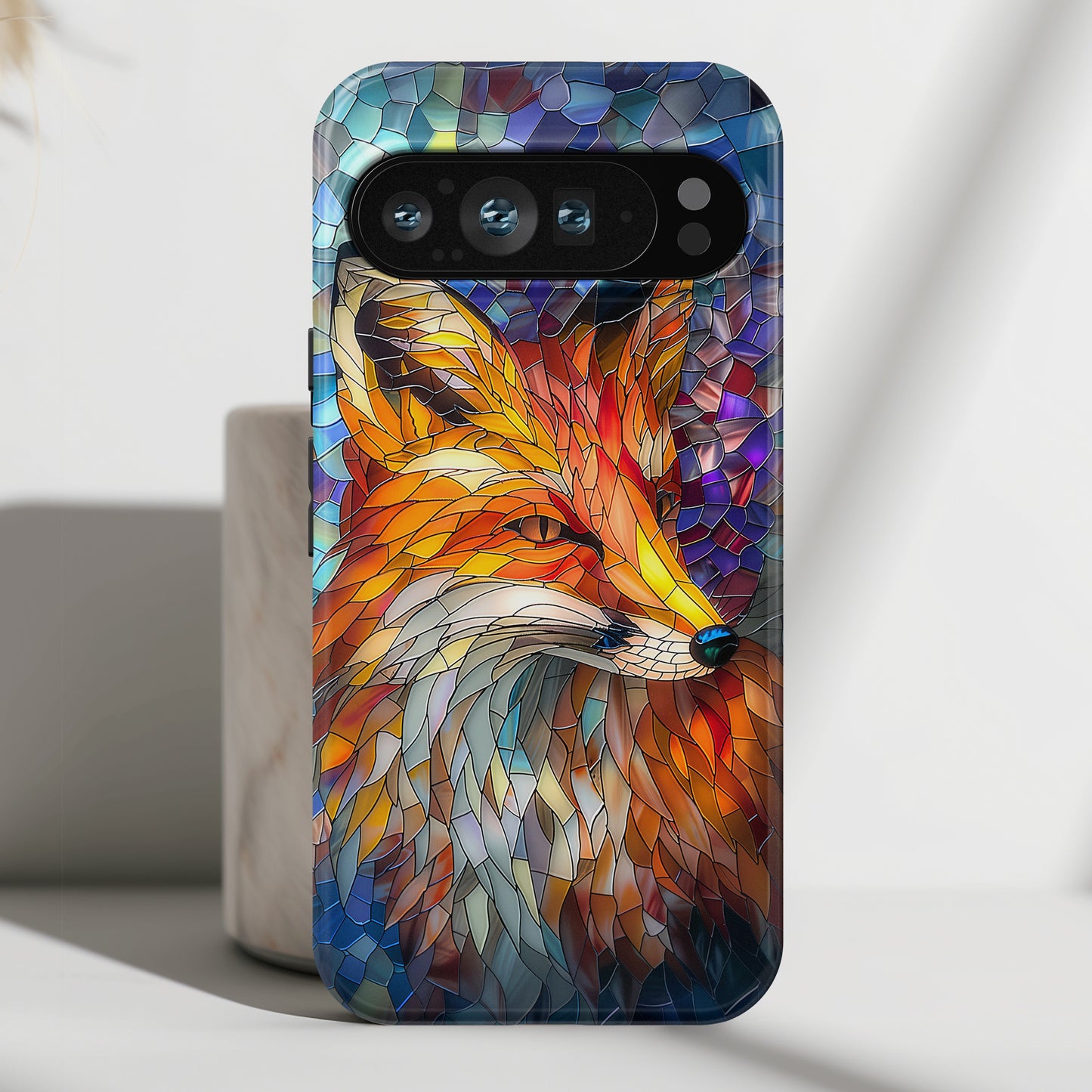 Orange Fox Stained Glass Design Phone Case for Google Pixel