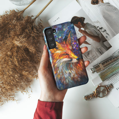 Orange Fox Stained Glass Design Case for Galaxy S series Phones