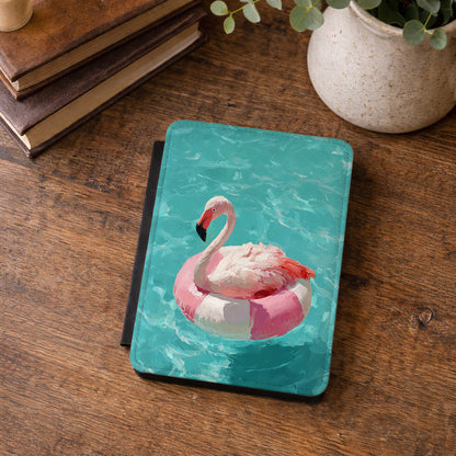 Out of Office Mode - The Poolside Flamingo Impressionist Summer Kindle Case