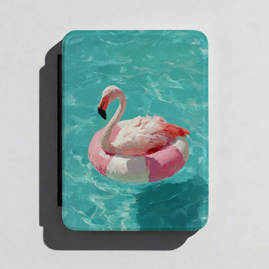 Out of Office Mode - The Poolside Flamingo Impressionist Summer Kindle Case