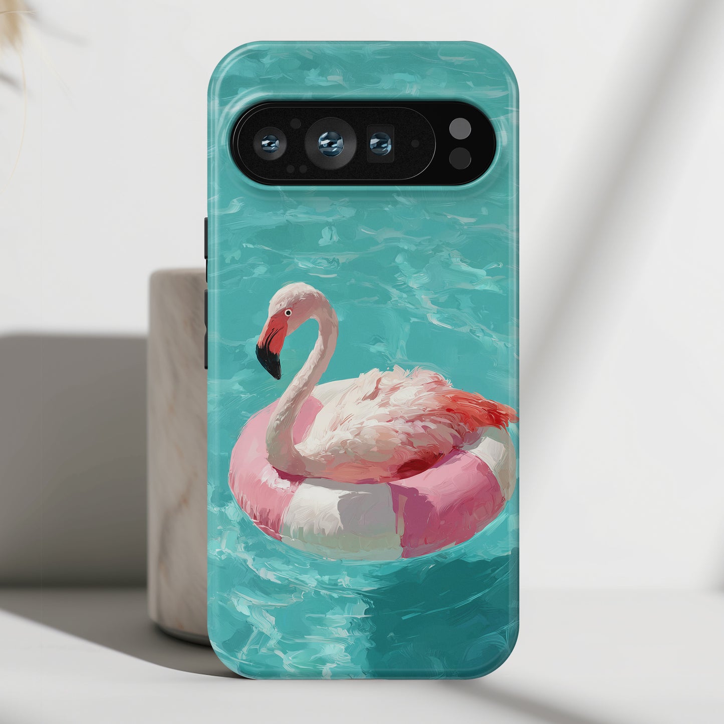 Out of Office Mode - The Poolside Flamingo Impressionist Summer Design Phone Case for Google Pixel