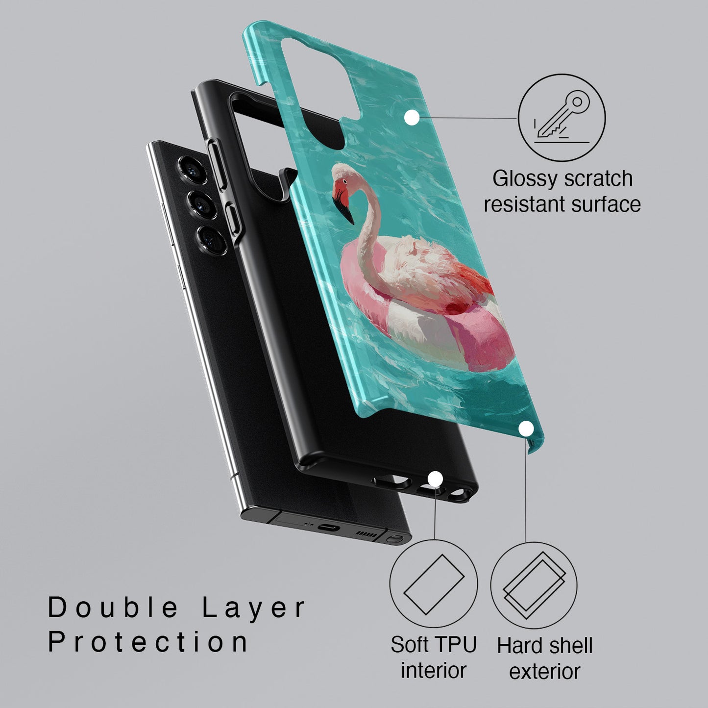 Out of Office Mode - The Poolside Flamingo Impressionist Summer Design Phone Case for Galaxy S series Phones