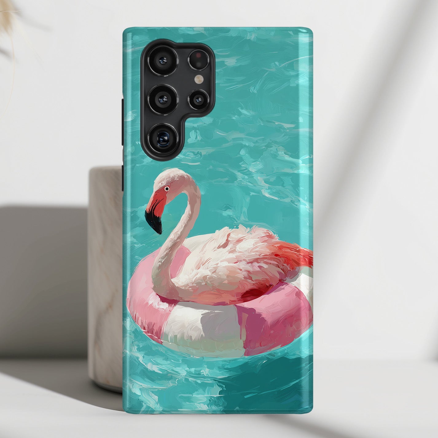 Out of Office Mode - The Poolside Flamingo Impressionist Summer Design Phone Case for Galaxy S series Phones