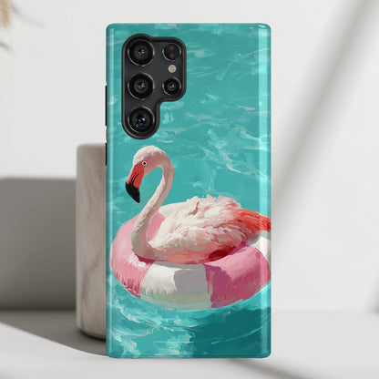 Out of Office Mode - The Poolside Flamingo Impressionist Summer Design Phone Case for Galaxy S series Phones