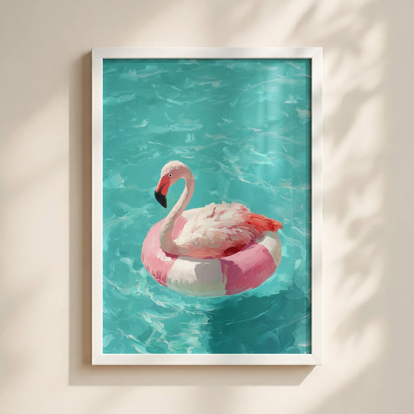 Out of Office Mode - The Poolside Flamingo Impressionist Summer Design Wall Art