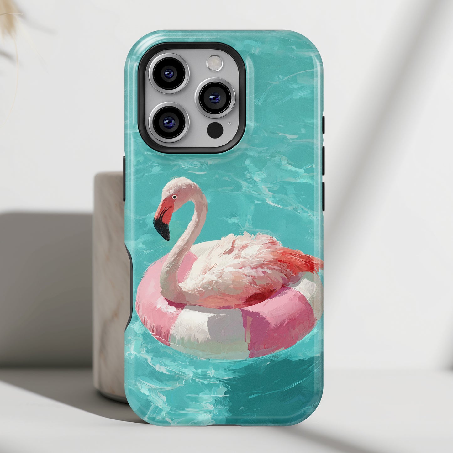 Out of Office Mode - The Poolside Flamingo Impressionist Summer Design iPhone Case
