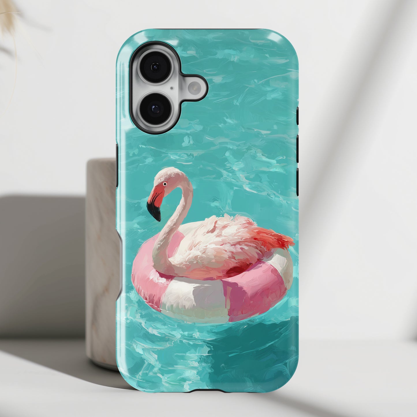 Out of Office Mode - The Poolside Flamingo Impressionist Summer Design iPhone Case