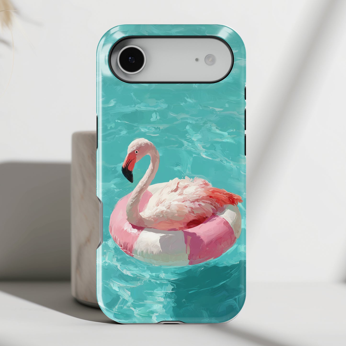 Out of Office Mode - The Poolside Flamingo Impressionist Summer Design iPhone Case
