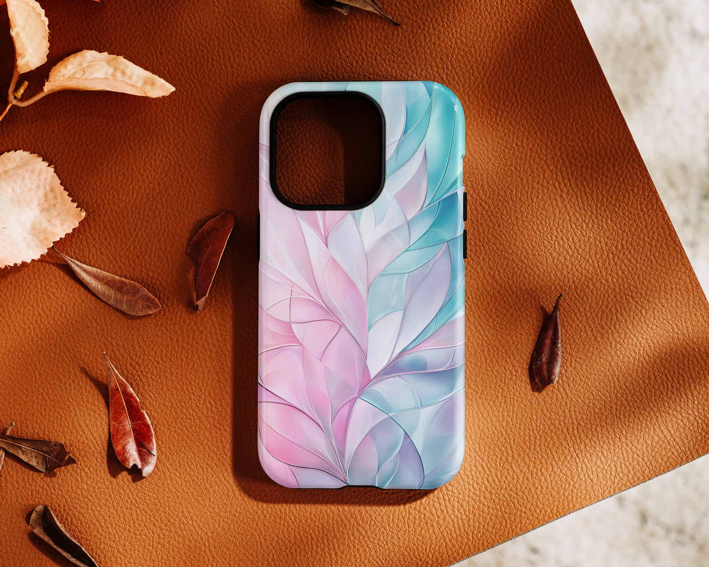 Pastel Flower Petal Stained Glass Design iPhone Case