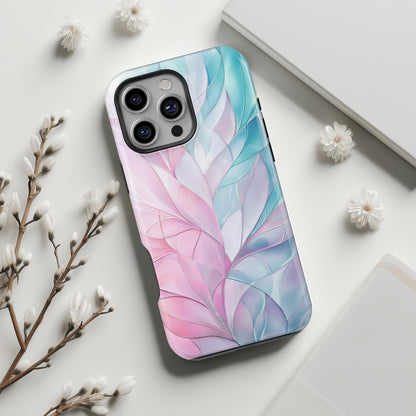 Pastel Flower Petal Stained Glass Design iPhone Case