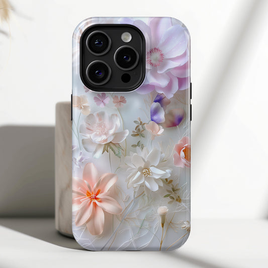 Pastel Paper Flower Art Design iPhone Case