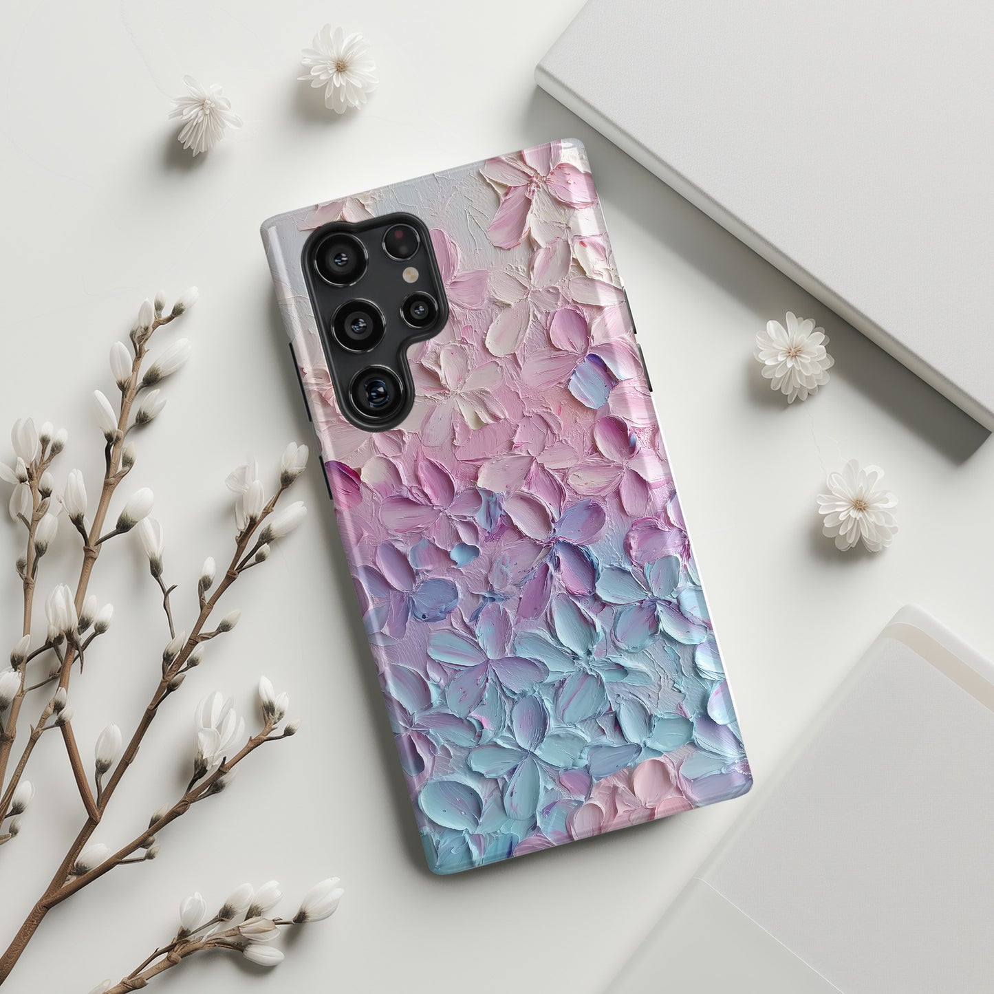 Pastel Flower Abstract Oil Painting Design Phone Case for Galaxy S series Phones