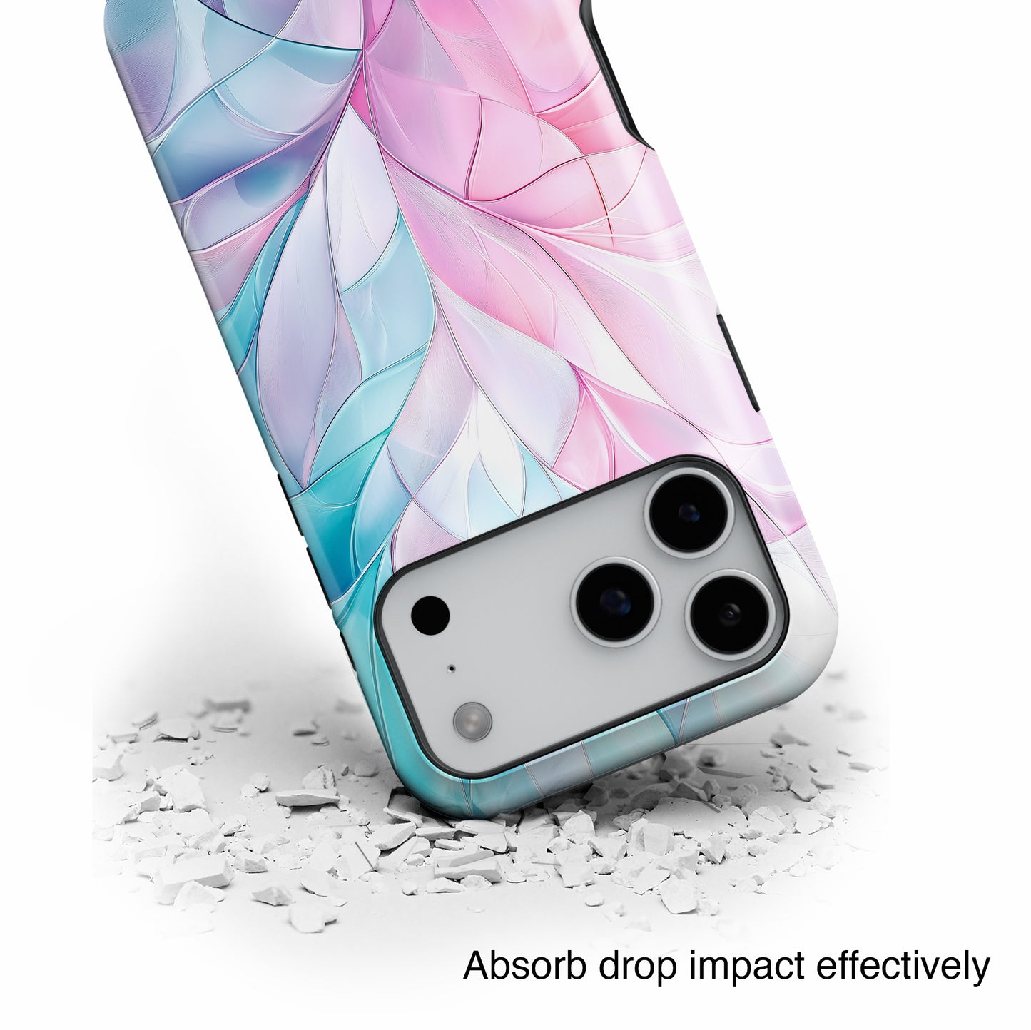 Pastel Flower Petal Stained Glass Design iPhone Case
