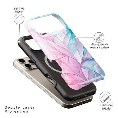 Pastel Flower Petal Stained Glass Design iPhone Case