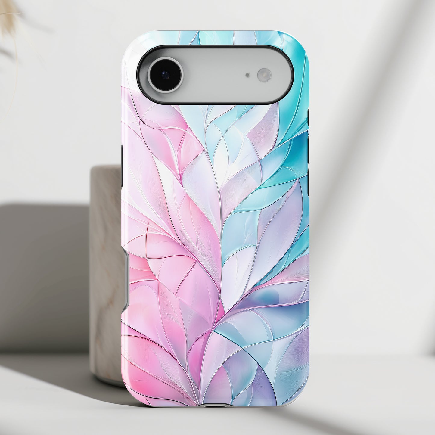 Pastel Flower Petal Stained Glass Design iPhone Case