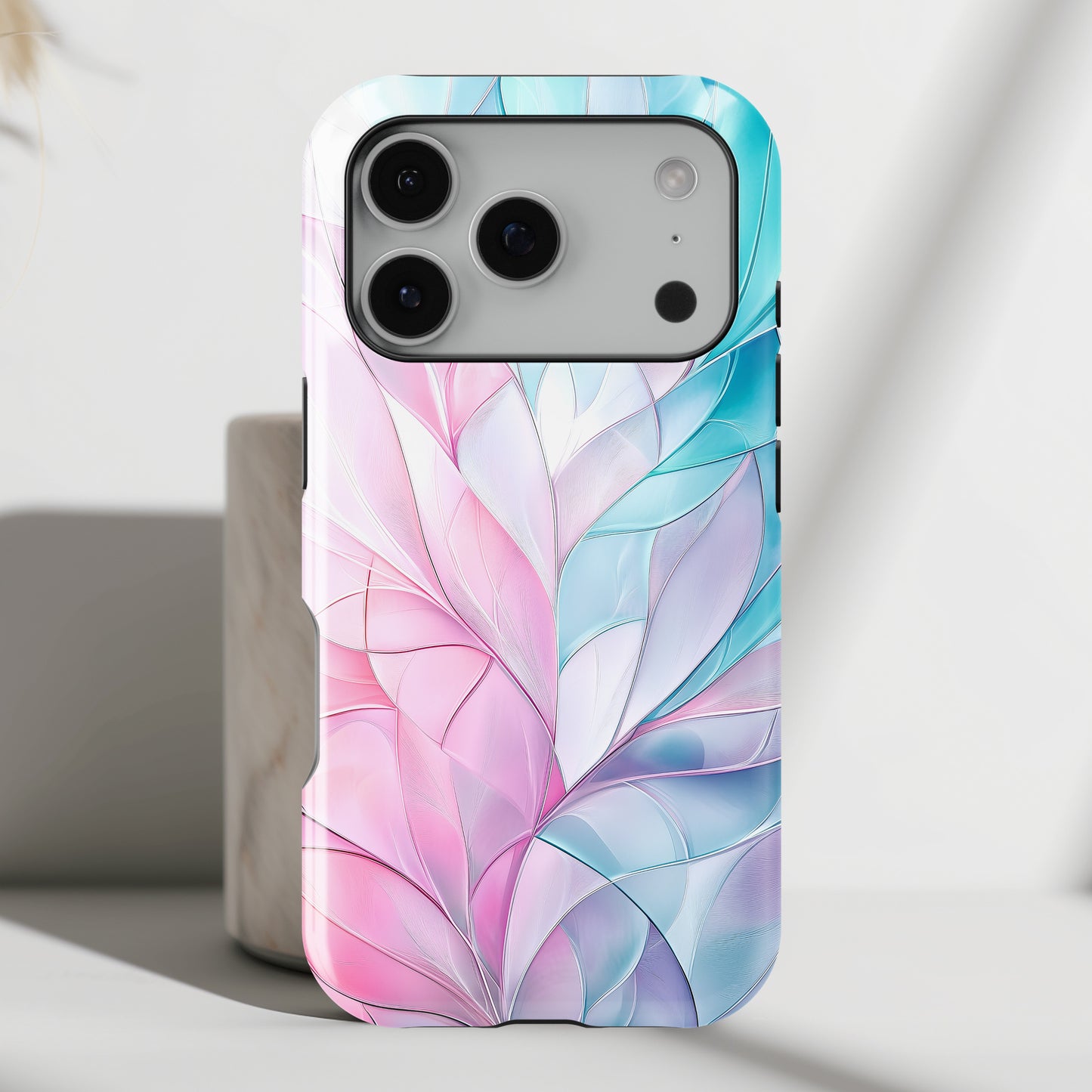 Pastel Flower Petal Stained Glass Design iPhone Case