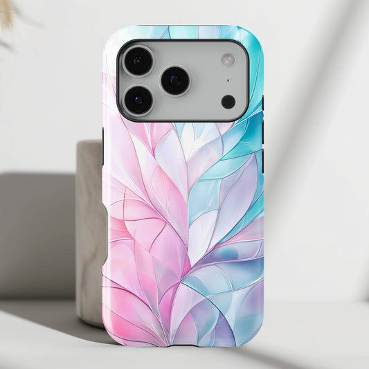Pastel Flower Petal Stained Glass Design iPhone Case