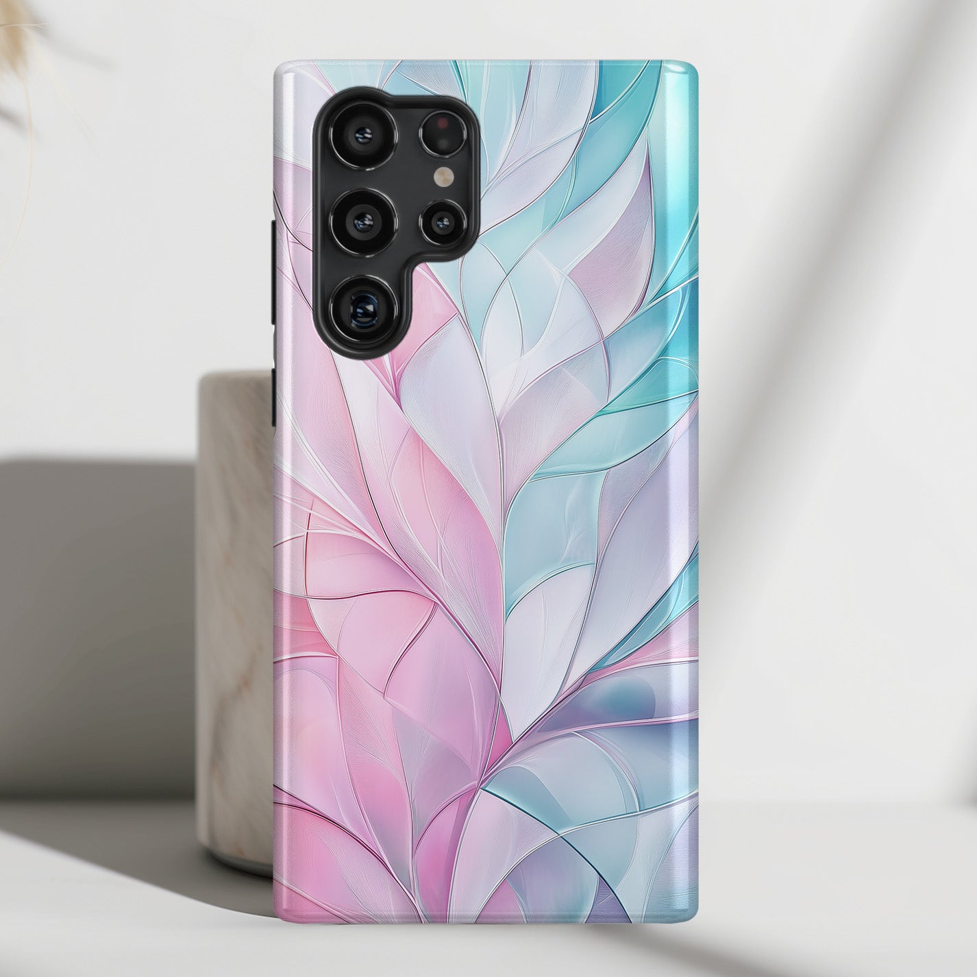 Pastel Flower Petal Stained Glass Design Case for Galaxy S series Phones