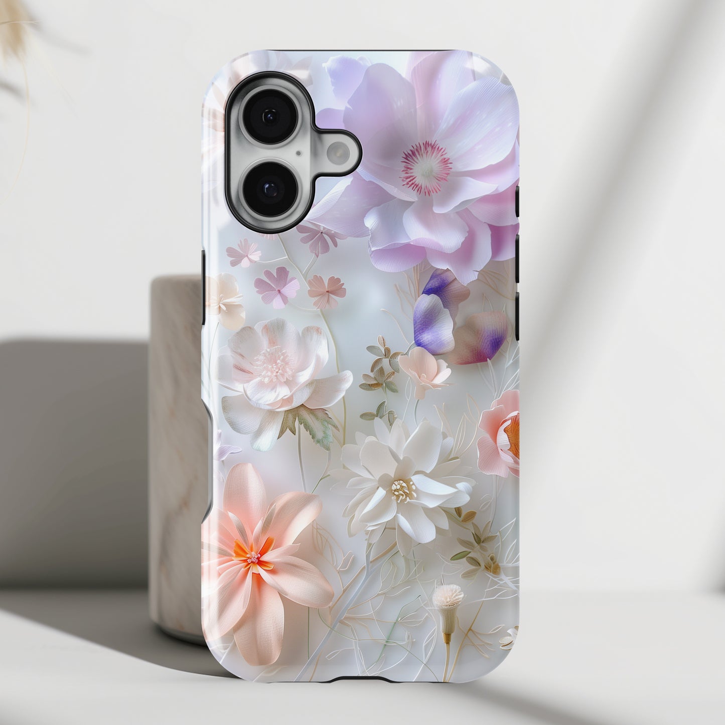 Pastel Paper Flower Art Design iPhone Case