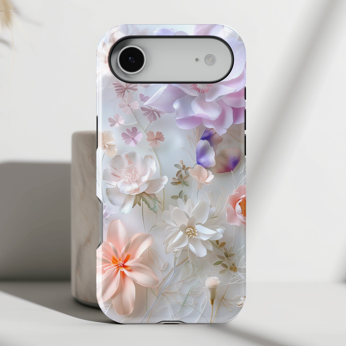 Pastel Paper Flower Art Design iPhone Case