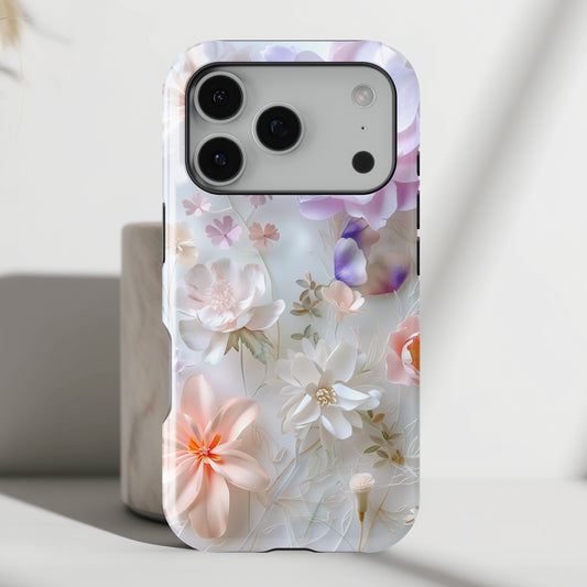Pastel Paper Flower Art Design iPhone Case