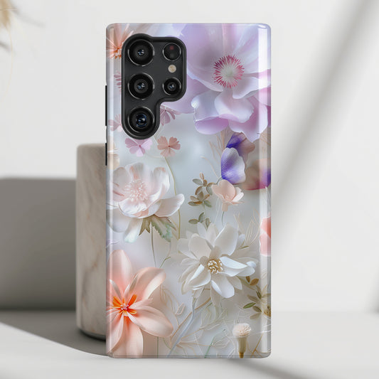 Pastel Paper Flower Art Design Samsung Phone Case