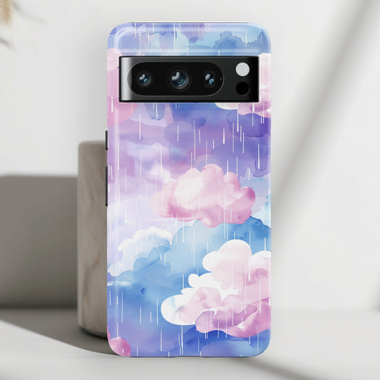 Watercolor Pastel Raining Cloud Design Google Pixel Phone Case