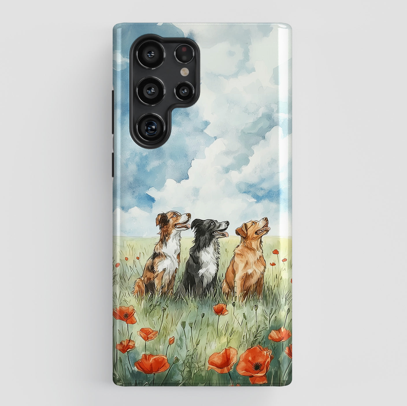 Paws & Poppies Design Phone Case for Galaxy S series Phones