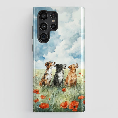 Paws & Poppies Design Phone Case for Galaxy S series Phones