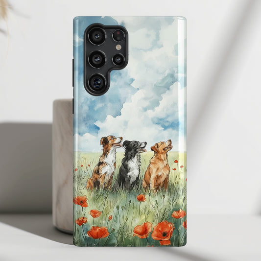 Paws & Poppies Design Phone Case for Galaxy S series Phones
