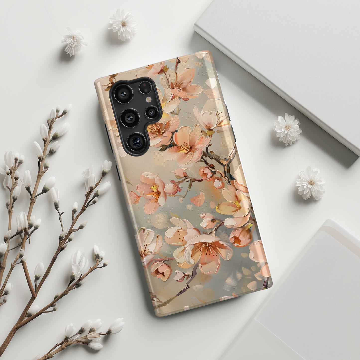 Peach Blossom Oil Painting Design Samsung Phone Case