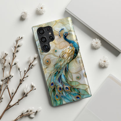 Peacock Stained Glass Design Samsung Phone Case