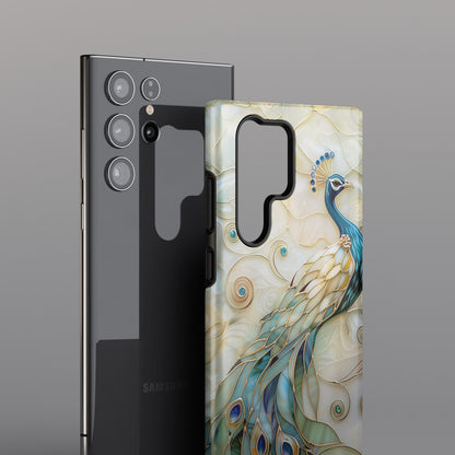 Peacock Stained Glass Design Samsung Phone Case