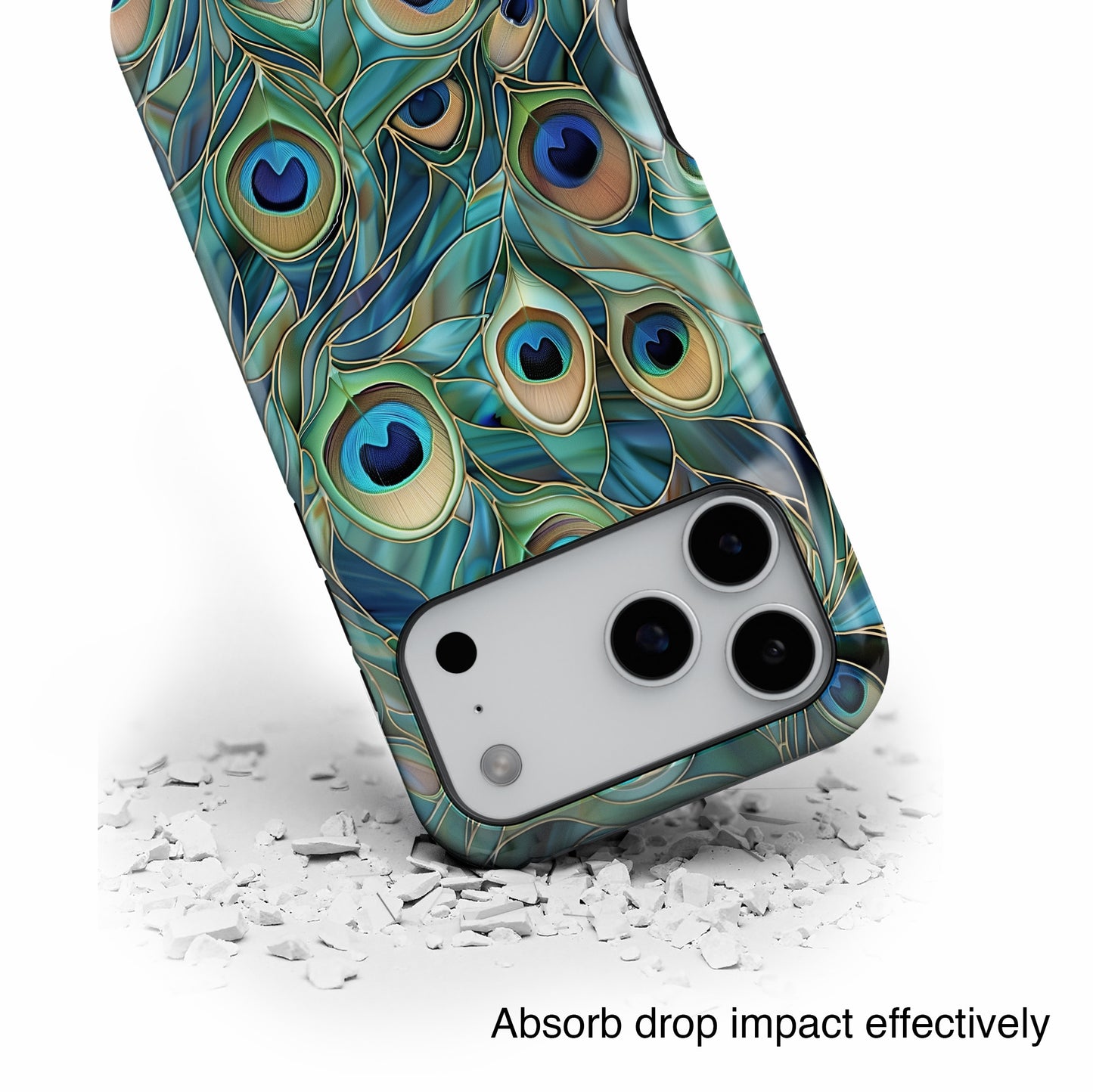 Peacock Feather Stained Glass Design iPhone Case