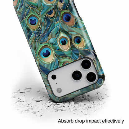 Peacock Feather Stained Glass Design iPhone Case