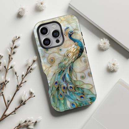 Peacock Stained Glass Design iPhone Case