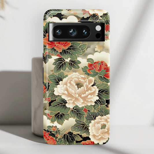 Peonies Japanese Art Floral Design Phone Case for Google Pixel