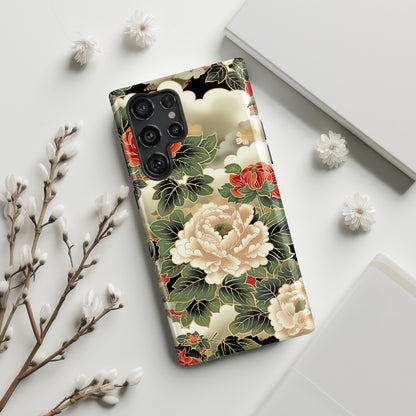 Peonies Japanese Art Floral Design Case for Galaxy S series Phones