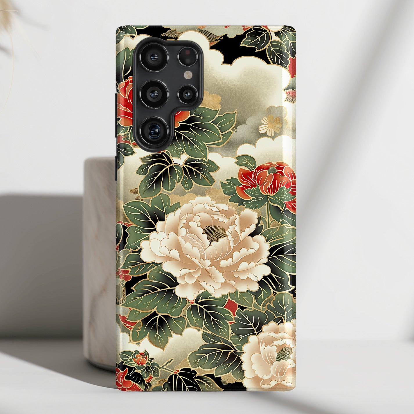 Peonies Japanese Art Floral Design Case for Galaxy S series Phones