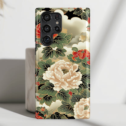 Peonies Japanese Art Floral Design Case for Galaxy S series Phones